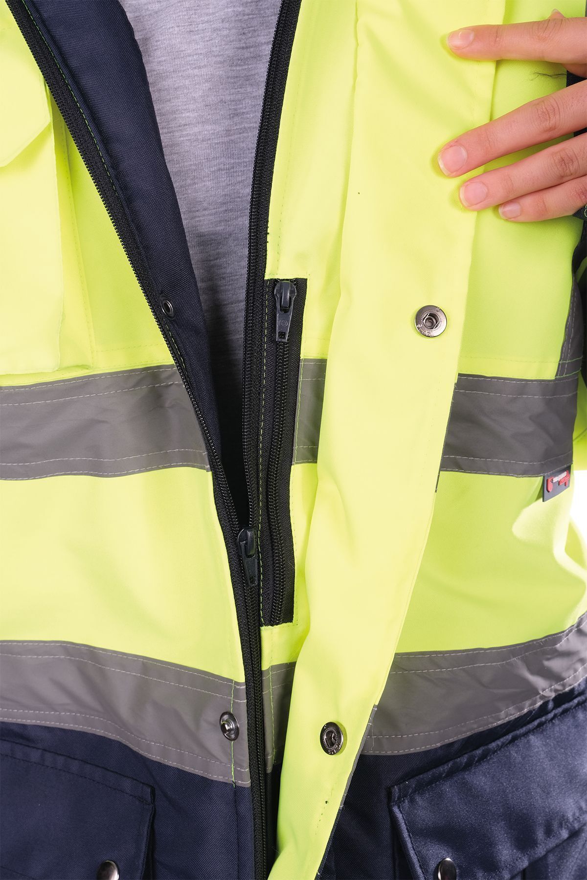 Oxford Reflektörlü 5+1 Parka Mont Yüksek Görünürlüklü Mont İş Kabanı