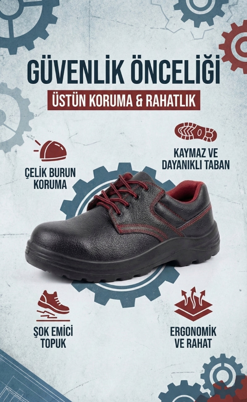Pars HCS 110 S2 Çelik Burunlu Kaymaz Antistatik Deri İş Güvenlik Ayakkabısı
