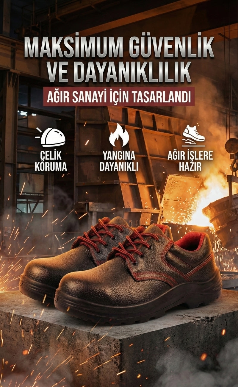 Pars HCS 110 S2 Çelik Burunlu Kaymaz Antistatik Deri İş Güvenlik Ayakkabısı