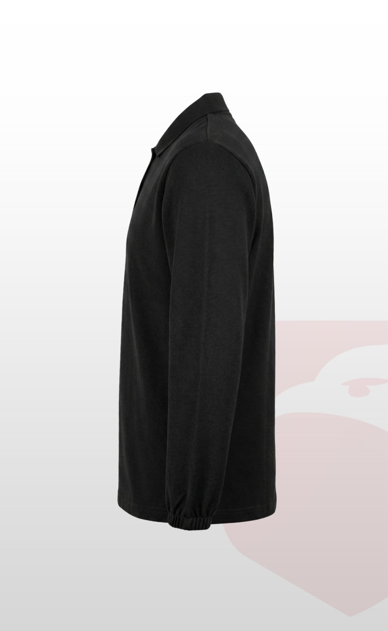 Polo Yaka Kaynakçı Sweatshirt Siyah – Ön Yüz Kot Kumaş Arka Penye İş Elbisesi
