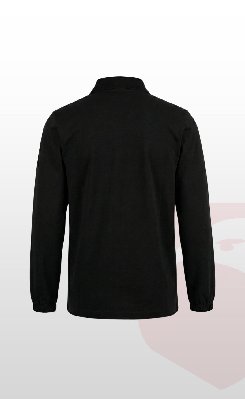 Polo Yaka Kaynakçı Sweatshirt Siyah – Ön Yüz Kot Kumaş Arka Penye İş Elbisesi