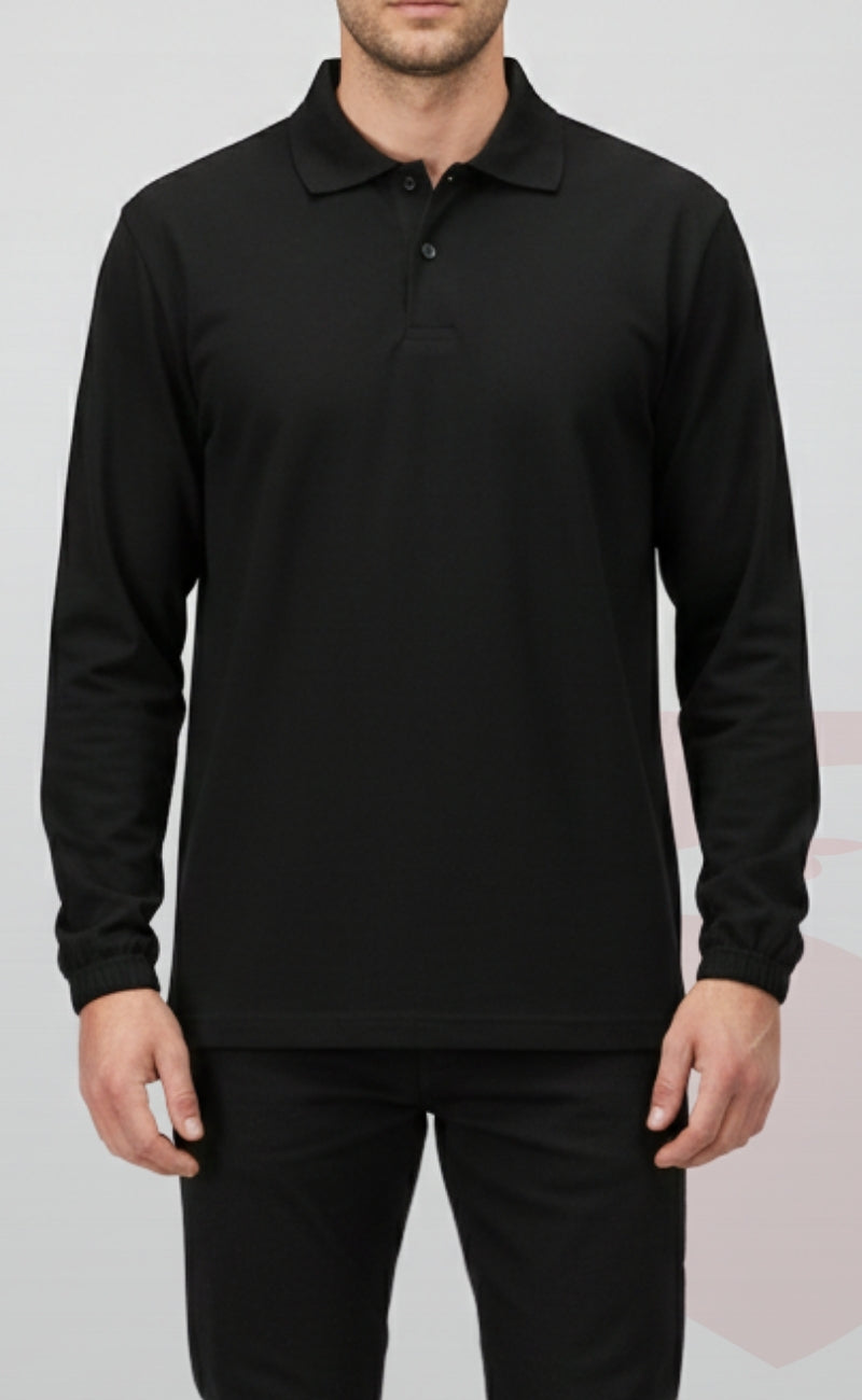 Polo Yaka Kaynakçı Sweatshirt Siyah – Ön Yüz Kot Kumaş Arka Penye İş Elbisesi