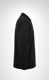 Polo Yaka Kaynakçı Sweatshirt Siyah – Ön Yüz Kot Kumaş Arka Penye İş Elbisesi