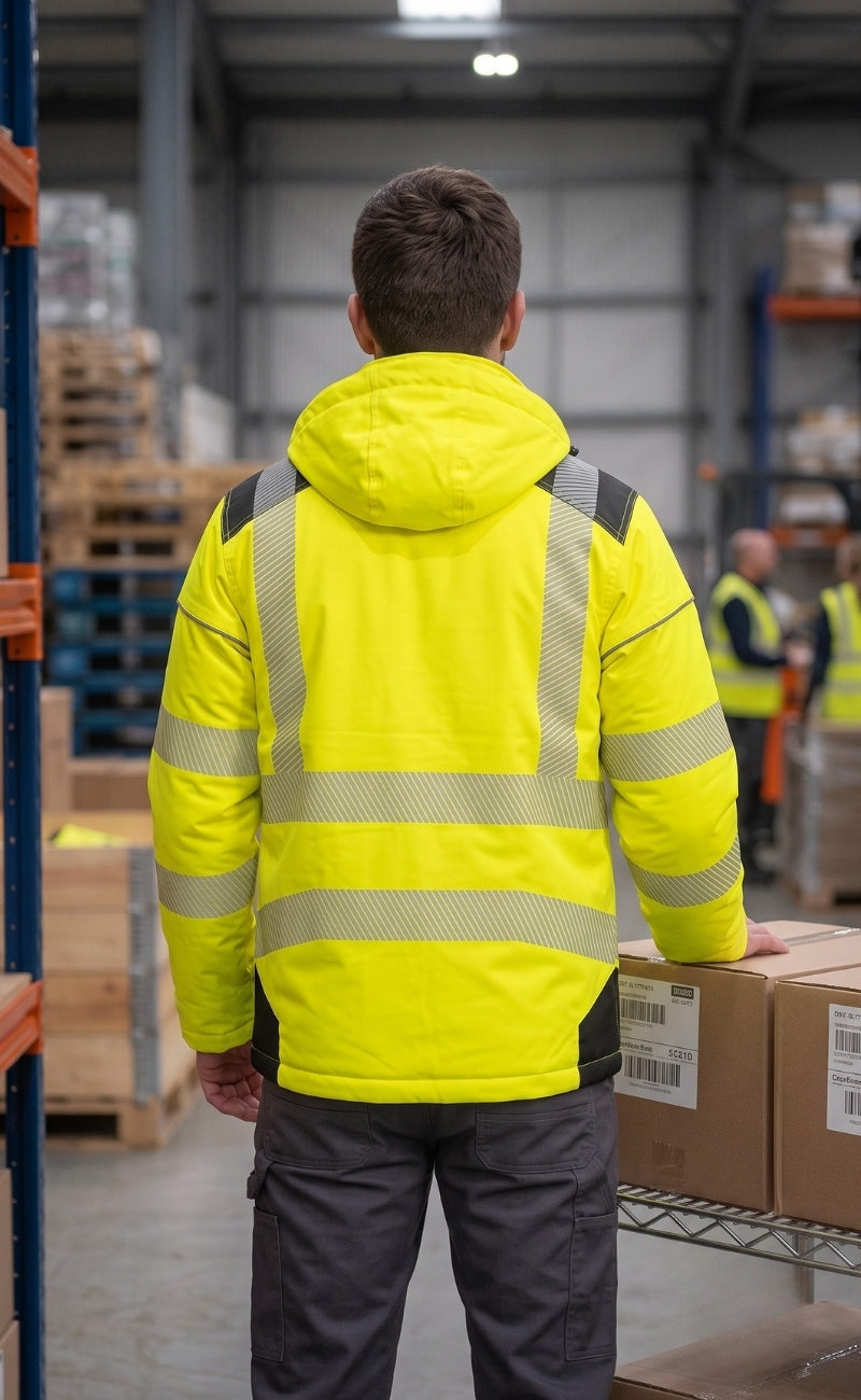 Portwest T400 PW3 Hi-Vis Kışlık Reflektörlü Su Geçirmez Kapüşonlu Sarı İş Montu