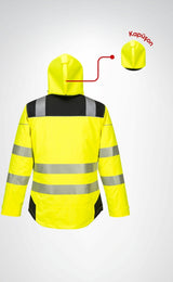 Portwest T400 PW3 Hi-Vis Kışlık Reflektörlü Su Geçirmez Kapüşonlu Sarı İş Montu