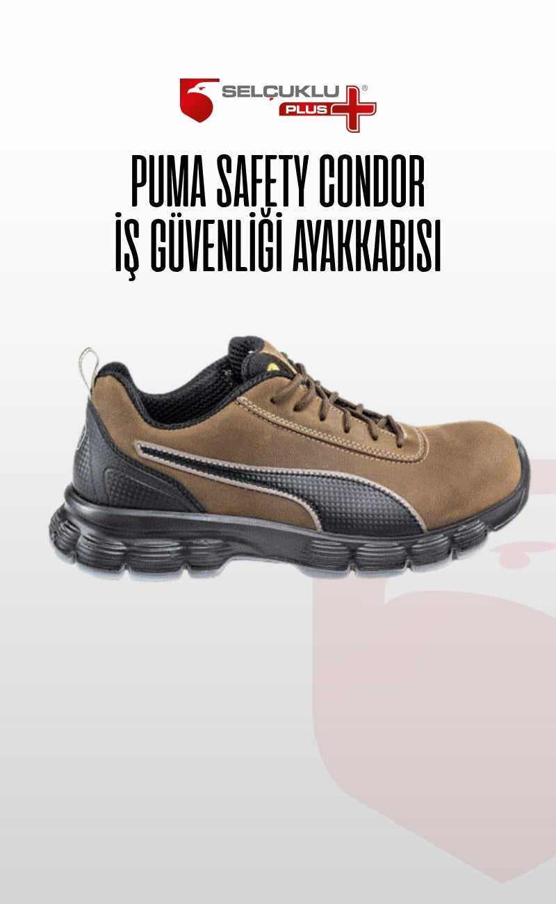 Puma Safety Condor Low S3 SRC ESD Çelik Burunlu Nubuk Deri İş Güvenliği Ayakkabısı Kahve Unisex Pro+