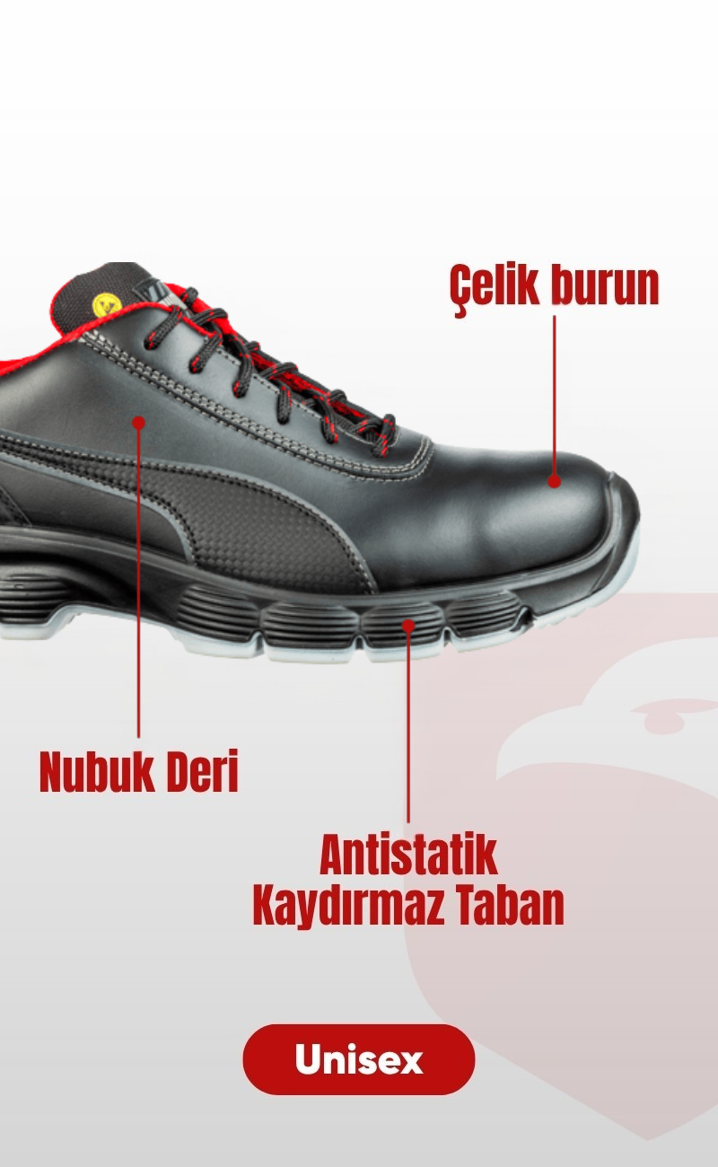 Puma Safety Condor Low S3 SRC ESD Çelik Burunlu Nubuk Deri İş Güvenliği Ayakkabısı Kahve Unisex Pro+