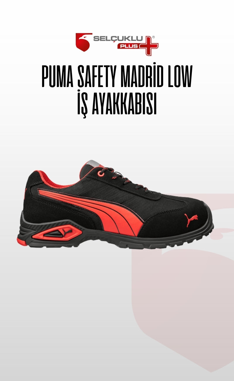 Puma Safety Madrid Low Alüminyum Burunlu Kaydırmaz Tabanlı S1 PL FO SR İş Ayakkabısı