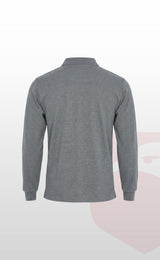 Şardonlu Pike 2 İplik Polo Yaka Gri, Lacivert ve Siyah Uzun Kollu Rahat İş Sweatshirt