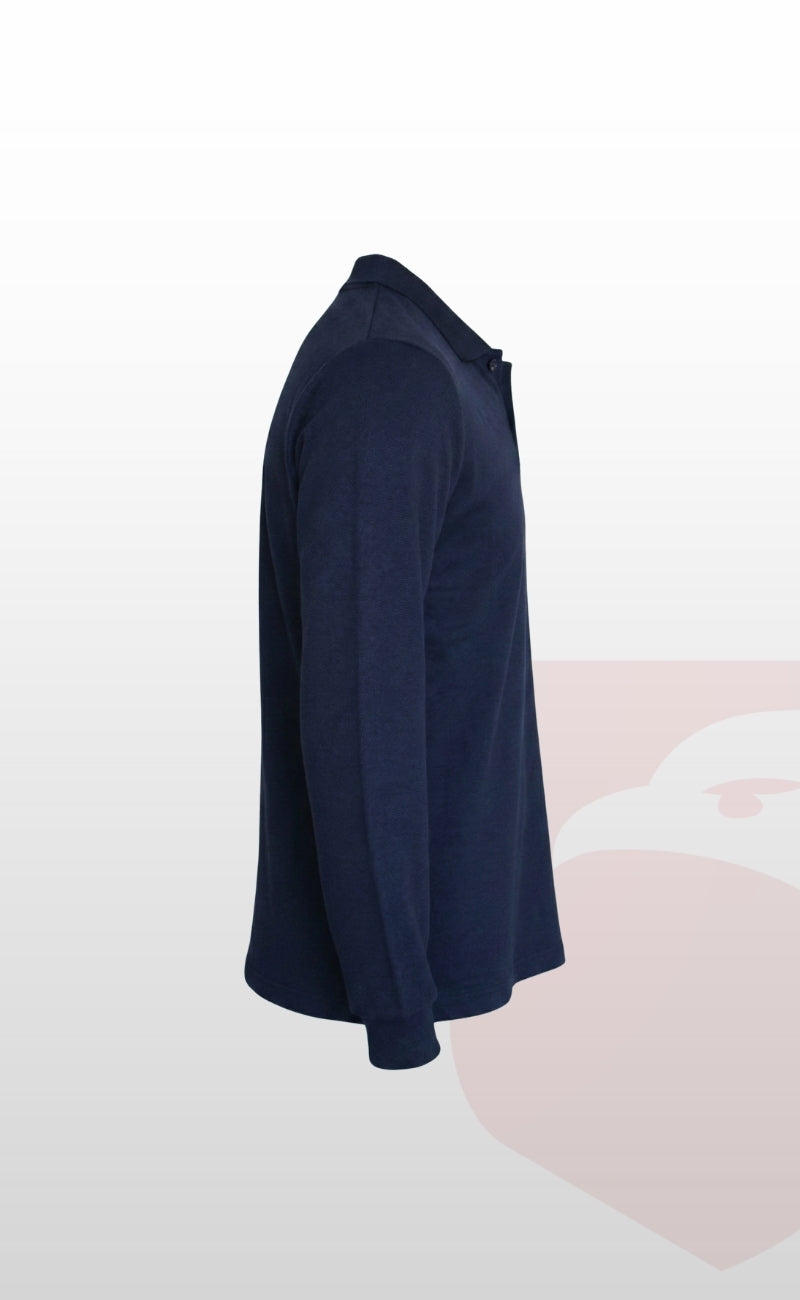 Şardonlu Pike 2 İplik Polo Yaka Gri, Lacivert ve Siyah Uzun Kollu Rahat İş Sweatshirt