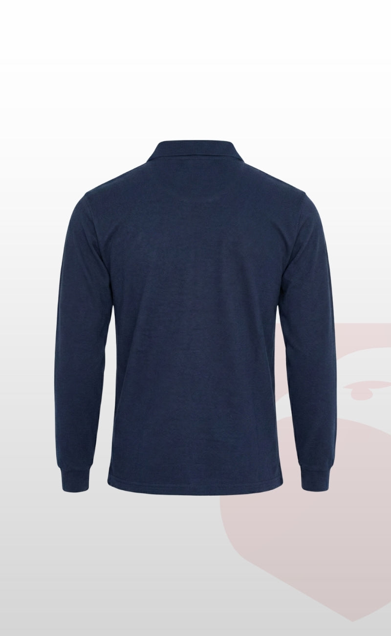 Şardonlu Pike 2 İplik Polo Yaka Gri, Lacivert ve Siyah Uzun Kollu Rahat İş Sweatshirt