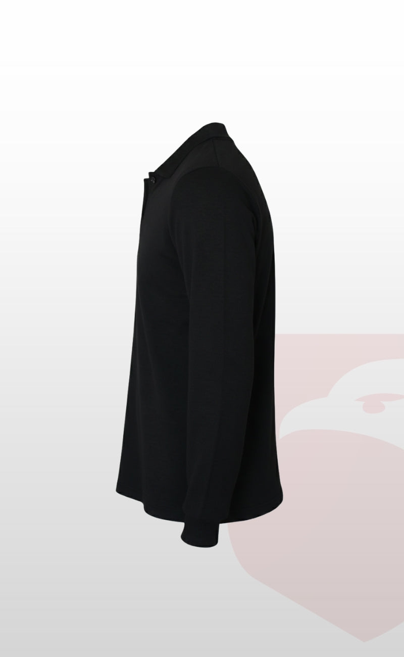 Şardonlu Pike 2 İplik Polo Yaka Gri, Lacivert ve Siyah Uzun Kollu Rahat İş Sweatshirt