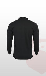 Şardonlu Pike 2 İplik Polo Yaka Gri, Lacivert ve Siyah Uzun Kollu Rahat İş Sweatshirt