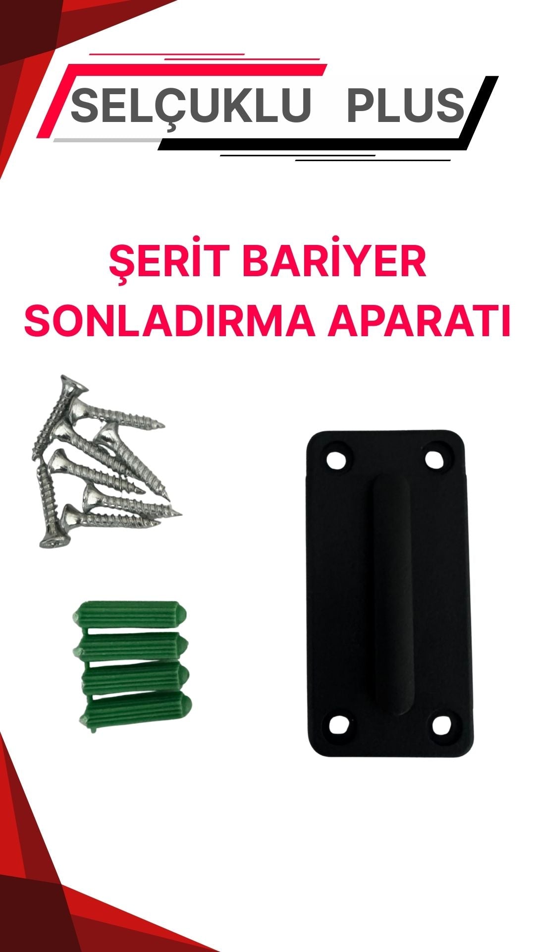 Şerit Bariyer Sonlandırma Aparatı - Vidalı Montaj, Duvar Tipi Uyumlu Karşılık Seti