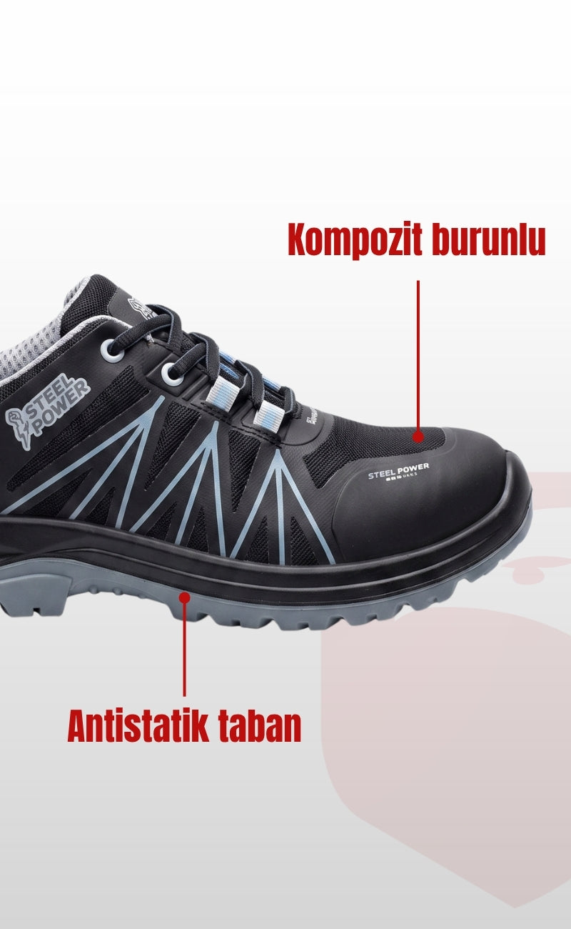 Steel Power S1-203 Kompozit Burunlu Su İtici Deri İş Güvenliği Ayakkabısı