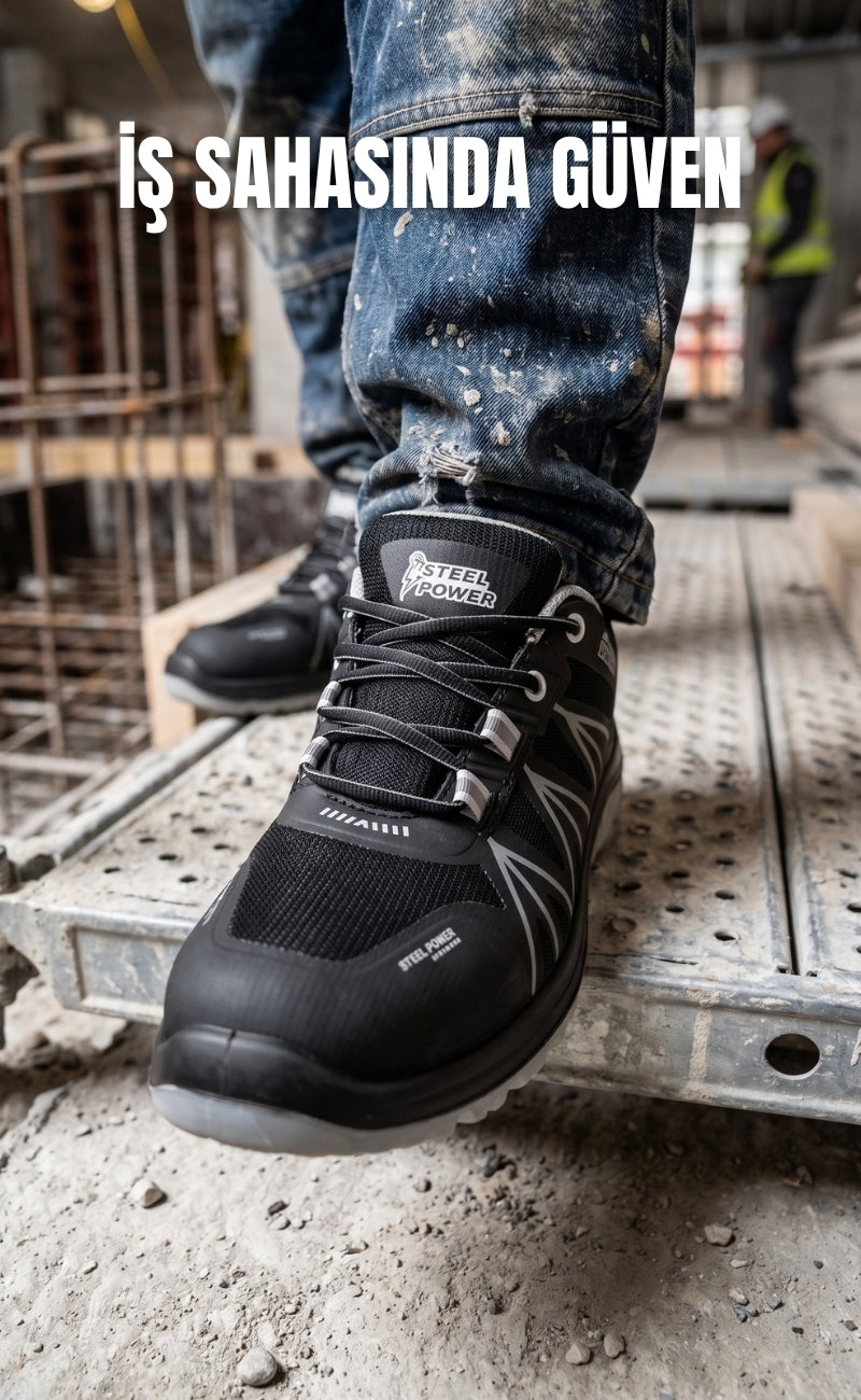 Steel Power S1-203 Kompozit Burunlu Su İtici Deri İş Güvenliği Ayakkabısı