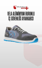 Vela 94557-00L Gri Davullu Süet Deri Alüminyum Burunlu ESD SRC S1 İş Güvenliği Ayakkabısı