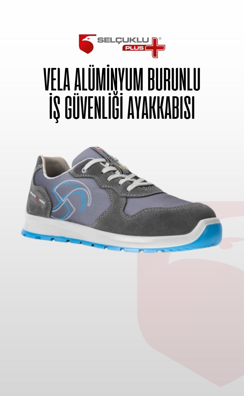 Vela 94557-00L Gri Davullu Süet Deri Alüminyum Burunlu ESD SRC S1 İş Güvenliği Ayakkabısı