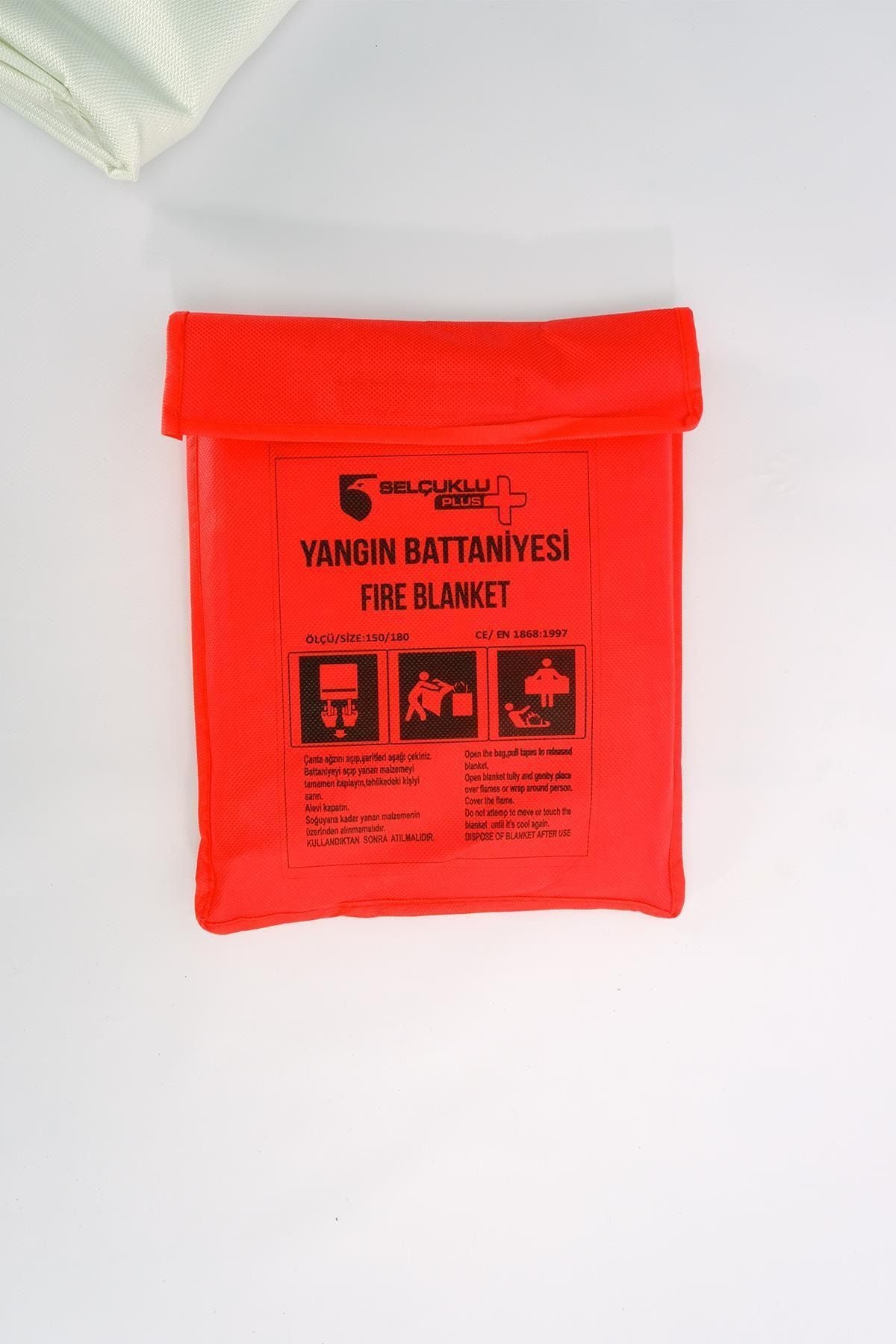 Yangın Söndürme Battaniyesi 150x180cm | CE Sertifikalı Isıya Dayanıklı Acil Müdahale Örtüsü