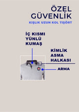 Yeni Kamu Personel Özel Güvenlik Tişört Uzun Kollu Kışlık Tshirt Yönetmeliğe Uygun