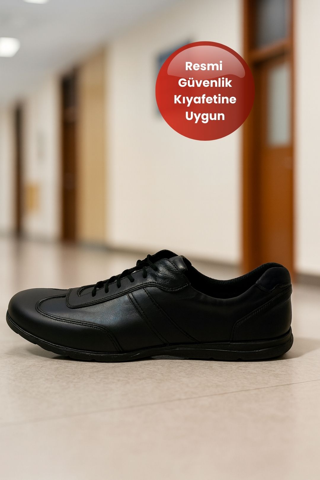 Yeni Yasa Tipi Siyah Deri Güvenlik Ayakkabısı | Özel & Kamu Kurumu İçin Uyumlu
