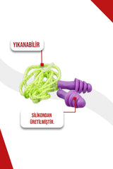Yıkanabilir Kulak Tıkacı 26 Db 10 Adet