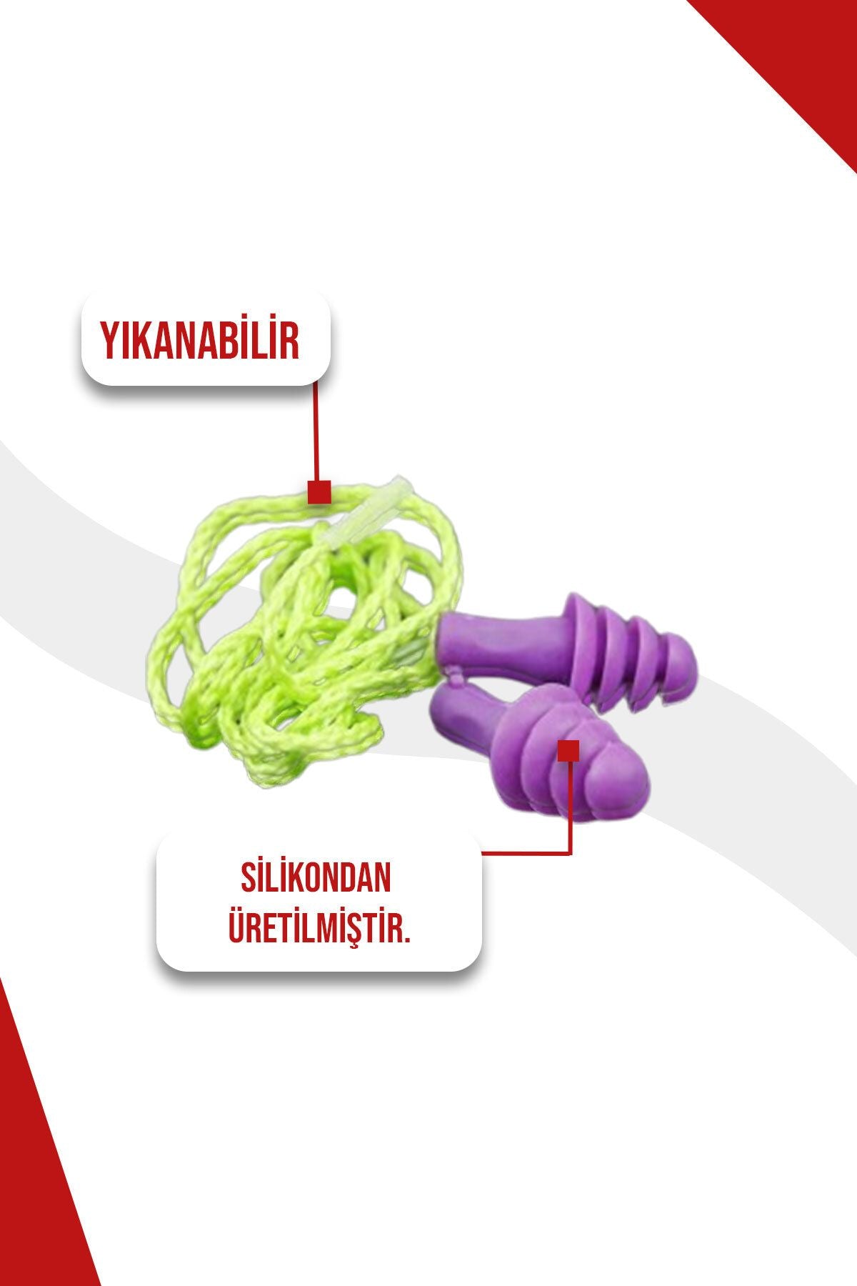 Yıkanabilir Kulak Tıkacı 26 Db 10 Adet