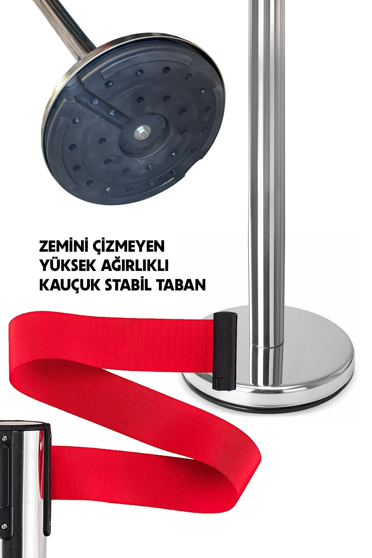 Yönlendirme Bariyeri 8 Adet , Krom Şerit Bariyer 8 Adet Şeritli Bant Bariyer