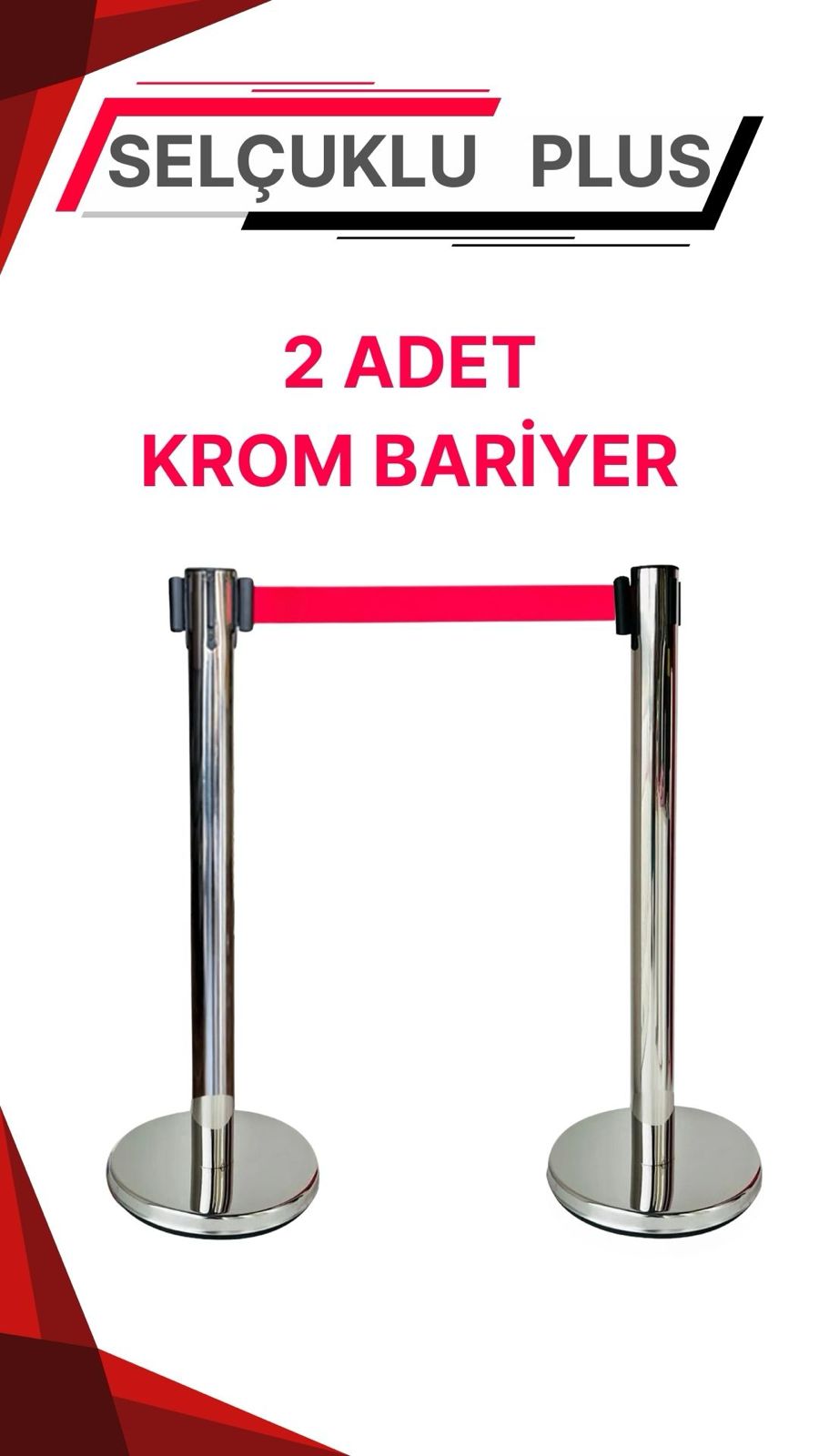 Yönlendirme Bariyeri 2 Adet , Krom Şerit Bariyer 2 Adet Şeritli Bant Bariyer