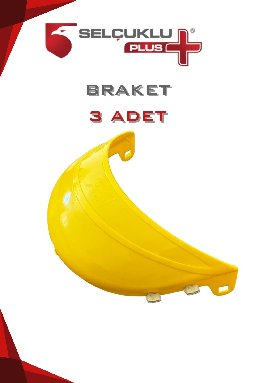 Yüz Koruyucu Siperlik Alınlığı Braket Sarı Renk Endüstriyel Güvenlik Ekipmanı 3 Adet